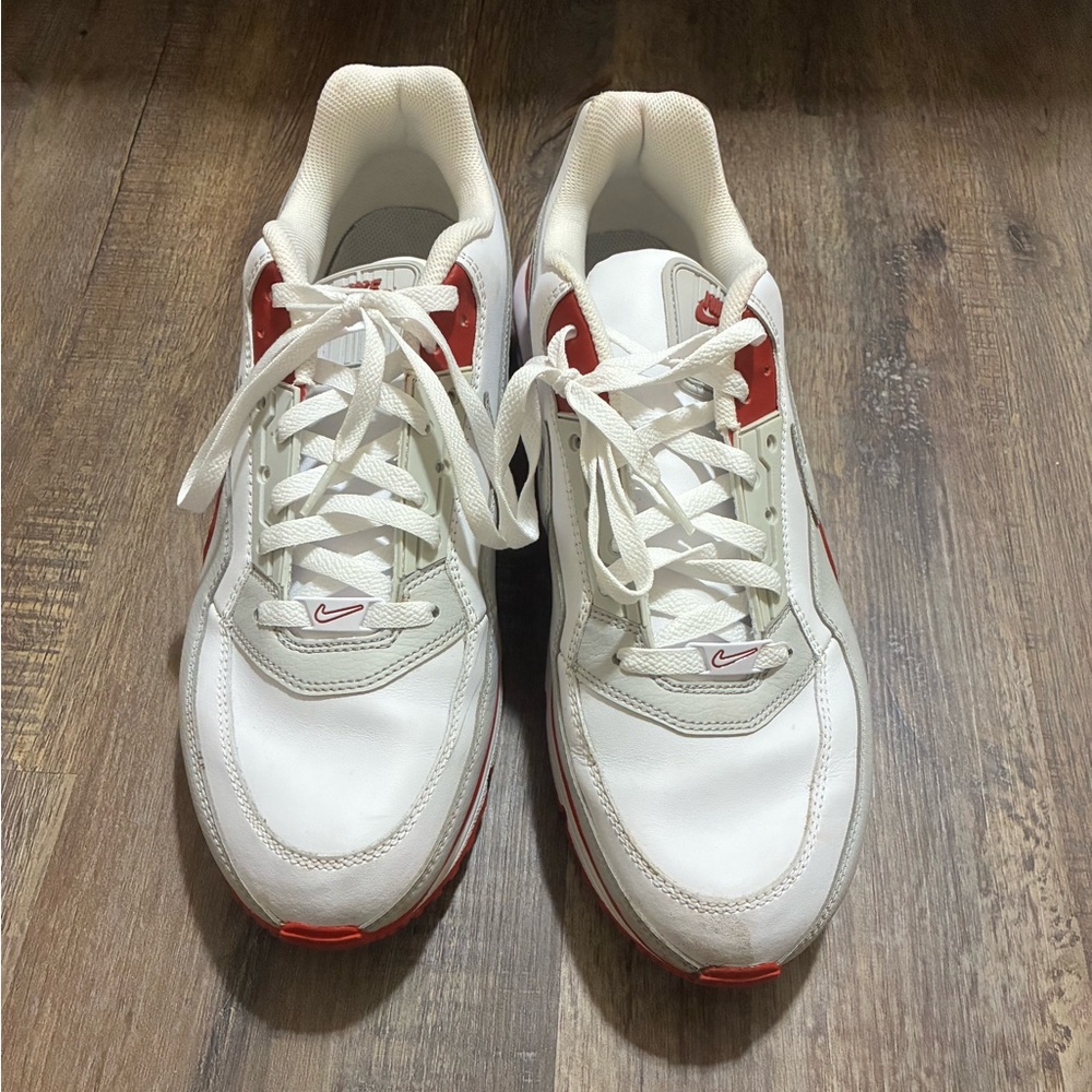 Nike Men's White and Red Athletic Sneakers